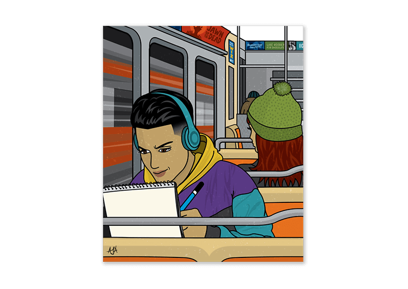 Orange Line Art